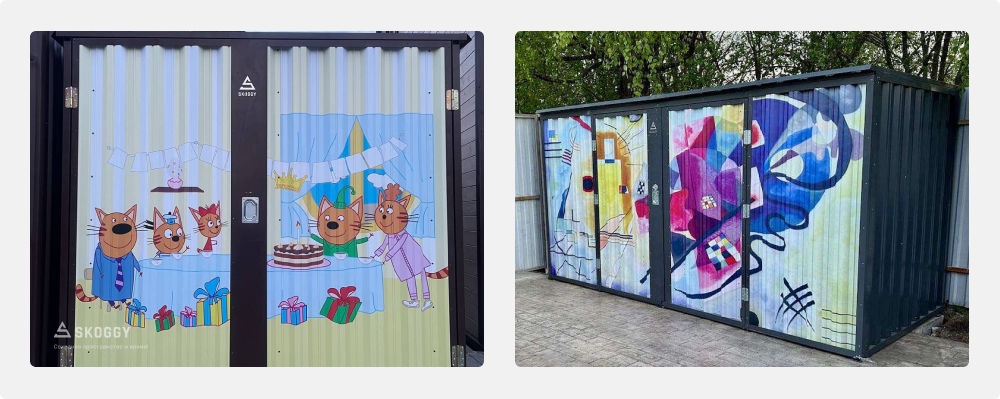 На хозблок SKOGGY можно нанести изображение или логотип