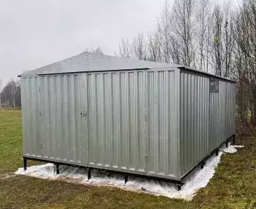 Хозблок для садового инвентаря и хозяйственных инструментов в цинковом цвете в дер. Печёры, Зубцовский р-н, Тверская обл.