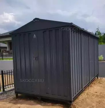 Секционный хозблок в цвете графит для загородного участка в Пушкинский район
